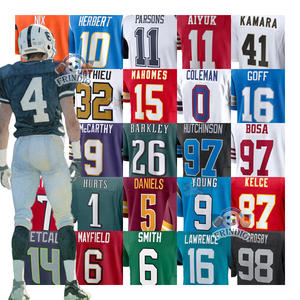 قمصان كرة القدم الأمريكية متوفرة لجميع الفرق مع أسماء مطرزة، الحد الأدنى للطلب منخفض، قمصان الرجبي الأمريكية بأكمام قصيرة - Product Image 1