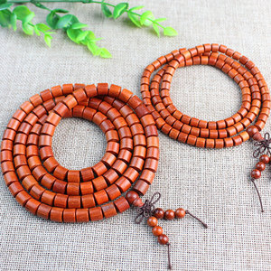 Bracelet en bois de rose 108 perles baril, bois d'acajou et bois de santal, bijoux bouddhistes, unisexe, pour cérémonie religieuse, pendentif de collection - Product Image 4