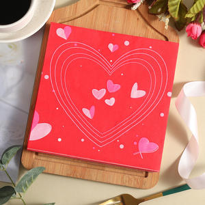 Servilletas listas para enviar 1/4 pliegues 33*33cm Día de San Valentín papel tisú panadería bebida decorativa 2 capas servilleta impresa - Product Image 3