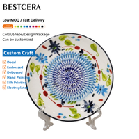 BESTCERA Assiette en céramique personnalisée pour broyer l'ail Râpe à ail ronde Assiette à gingembre en céramique Presse-ail Plat