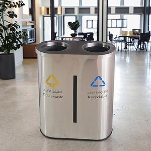 Trong Nhà Đôi Flip-Up Thép Không Gỉ Thân Thiện Với Môi Hình Chữ Nhật Chất Thải Container Đứng Lưu Trữ Xô Nắp Tái Chế Thùng Rác - Product Image 6