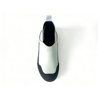 Bottes de pluie à cheville élastique bicolores blanc et noir, embout renforcé, imperméables, antidérapantes, pour usage quotidien
