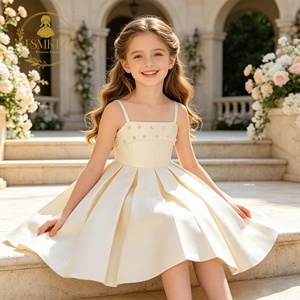 Vestido de satén con cuello cuadrado y cuentas, sin espalda, estilo princesa para niñas, vestidos de verano para fiestas, vestidos para niñas de 10 años, ropa infantil. - Product Image 3
