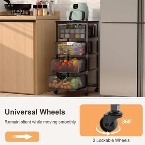 Carro <span class=keywords><strong>de</strong></span> almacenamiento <span class=keywords><strong>de</strong></span> frutas y verduras <span class=keywords><strong>de</strong></span> 4 niveles, organizador <span class=keywords><strong>de</strong></span> cocina <span class=keywords><strong>con</strong></span> <span class=keywords><strong>ruedas</strong></span>, parte superior <span class=keywords><strong>de</strong></span> <span class=keywords><strong>madera</strong></span>, alambre <span class=keywords><strong>de</strong></span> Metal, soporte para frutas y verduras <span class=keywords><strong>con</strong></span> cajones - Product Image 2