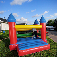 Château gonflable en PVC blanc 3mx3m pour 5 enfants, installation facile pour parcs et centres commerciaux