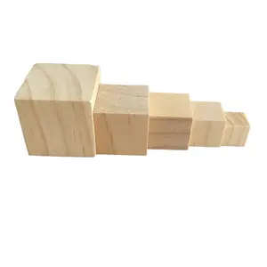 Günstige Holzblock Custom ized Holz würfel für DIY Stapels piel Holz klötze