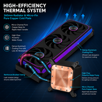 AntarcChill All-in-One 2K Curved Screen 6.67-inch 360mm Aio Water Cooler RGB PWM CPU Desktop Game Computer PC Case Liquid Cooler