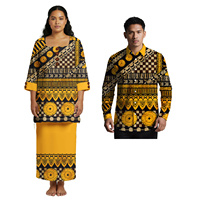 Ensemble de vêtements personnalisés de style classique, chemise Aloha pour hommes des îles Fidji, motif tribal samoan, robe Puletasi pour femmes, ensemble de couple polynésien
