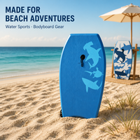 Planche de surf légère Cayley Shark Pattern Bodyboard avec laisse de poignet pour enfants et adultes, plage, piscine, sports nautiques
