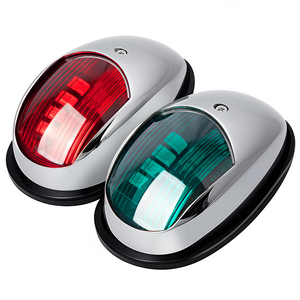Feu de navigation pour bateau rouge et vert 12V ponton <span class=keywords><strong>voilier</strong></span> bateau de pêche arc tribord lampe marine métal LED signal lumineux étanche - Product Image 1