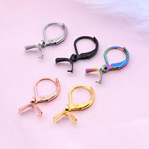 Stainless Steel French Ear <b>Hooks</b> Round Clasps For <b>Earring</b> Making Jewelry Findings 10mm Plated Accessory Components - Product Image 2