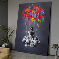 Pinturas en Lienzo de Graffiti Azul de Estilo Nórdico, Arte Pop Moderno, Impresiones de Arte de Pared con Diseño de Graffiti