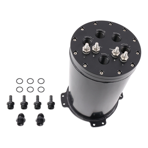 Réservoir de surpression en aluminium 2,8 L avec ports AN8 pour pompes à carburant intégrées simples/doubles de 39-40 mm – Amélioration du système de carburant OCT014-BK - Product Image 1