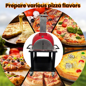 <span class=keywords><strong>Horno</strong></span> de Pizza Portátil con Ruedas de 26 Pulgadas, Parrilla de Cerámica para Asar a Leña, Ideal para Campamentos, Jardín y Fiestas Familiares - Product Image 6