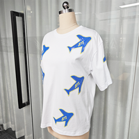 Women Custom Grafische Lovertjes Geborduurde 100% Katoenen Oversized T-Shirts Groothandel Zomer Casual Kleding Met Logo Decoratie