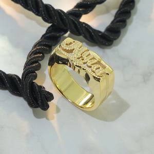 Персонализированные кольца унисекс хип-хоп панк кольцо на палец на заказ с ручным способом из нержавеющей стали 3D имя кольцо с буквами - Product Image 3