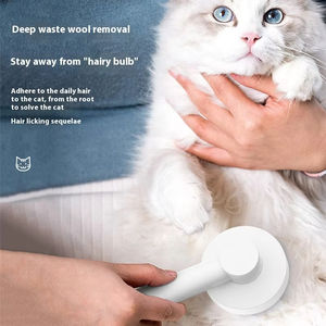 Peine para mascotas de acero inoxidable y plástico de estilo moderno para el cuidado de perros y gatos, depilación y masaje - Product Image 3