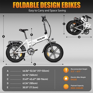Bicicleta Eléctrica Plegable VITILAN V3 2.0 de 20 Pulgadas, Bicicleta de Montaña Eléctrica de 45 km/h y 750w, Disponible en la UE y el Reino Unido para Adultos - Product Image 3