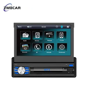 Manually operated Retractable Touch Screen 1 Din 7'' Car Radio Autoplayer Automatic Car MP5 Player BT FM USB