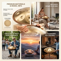 Handpan professionnel 22 pouces D Kurd 18 pouces 432Hz, instrument de percussion en acier fait main argenté, vente en gros, handpan personnalisé