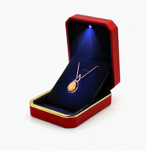 Boîte à bijoux octogonale en laque blanche avec logo personnalisé, éclairage LED, pour bagues, bracelets, demande en mariage, emballage cadeau pour diamants – En stock, vente en gros - Product Image 5