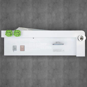 <span class=keywords><strong>Bianco</strong></span> lucido di lusso anteriore moderna scrivania reception ufficio display A LED farmacia reception contatore - Product Image 6