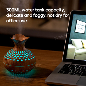 เครื่องเพิ่มความชื้นแบบพกพา ไฟ LED 7 สี พร้อมไฟกลางคืน พอร์ต USB ลายไม้ เครื่องพ่นไอน้ำอัลตราโซนิก สำหรับบ้านและสำนักงาน - Product Image 5
