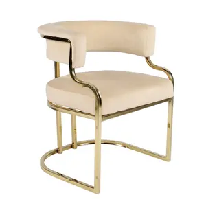 थोक फैक्टरी कस्टम कैफे धातु Dine कुर्सी रेस्तरां कुर्सी आधुनिक भोजन कक्ष फर्नीचर मखमल कपड़े खाने की कुर्सियों
