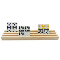 Supports à dominos en bois personnalisés, plateaux porte-dominos en bois massif non finis, présentoirs pour dominos pour le jeu du Train mexicain et les jeux de famille