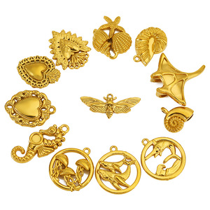 Colgantes de Acero Inoxidable con Temática Oceánica: Estrella de Mar, Concha, Mantarraya, Corazón - Accesorios de Joyería DIY, Dijes de Moda Unisex - Product Image 4