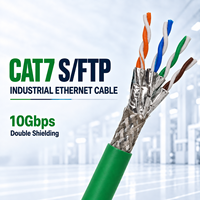 Câble Ethernet industriel Cat7 S/FTP 24/26AWG en cuivre nu toronné 10 Gbit/s 600 MHz, câble en vrac en PVC