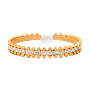 Bracelet tendance en acier inoxydable 316L plaqué or PVD avec cristaux, bijoux pour femmes - Product Image 2