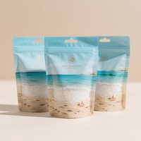 Doypack refermable imprimé personnalisé sac en plastique de qualité alimentaire pochette d'emballage debout en feuille d'aluminium sac de sel de bain
