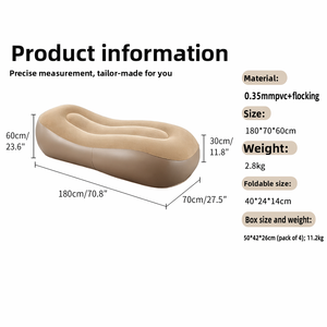 Wholesale Lightweight Flocked Eco-friendly PVC <b>Inflatable</b> Lounge Chair Air <b>Sofa</b> Outdoor Camping Beach - Product Image 6