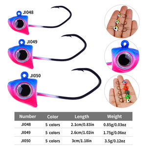 Têtes de jig pour la pêche au crapet, yeux 3D, hameçons de pêche 1/8oz 1/16oz 1/32oz pour la pêche au crapet, la pêche au black bass, la pêche à la truite, matériel de pêche - Product Image 4
