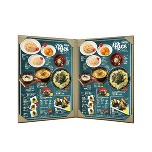 Libro de Menú Personalizado de Cuero con Textura de Madera, Tamaño A4, Cubierta de Menú de Doble Cara, Menús de Restaurante con Esquinas Reforzadas - Product Image 2