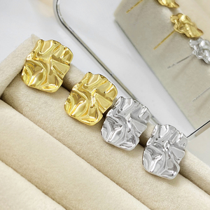 Pendientes de Aguja con Placa de Oro de 18K y Rodio, Pendientes Geométricos Irregulares para Mujer, para Fiesta - Product Image 3