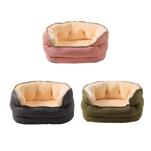 Cama de Lujo para Gatos, Cama Redonda de Felpa y Pana Sintética, con Base Antideslizante y Diseño de Cueva para Gatos - Product Image 4