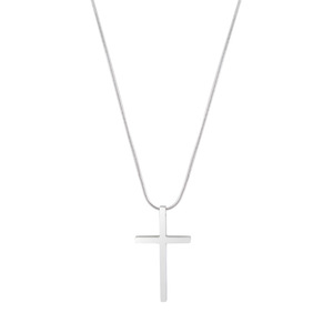 yunnique <b>Cross</b> Pendant Necklace Stainless Steel Unisex Minimalist Geometric Design Long <b>Chain</b> Fashion Jewelry - Product Image 5