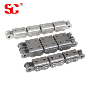 سلسلة ناقلة مسطحة أحادية الصف ANSI 50/10A مع غطاء من الفولاذ المقاوم للصدأ على شكل حرف U لقطع الآلات - Product Image 2