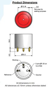 <span class=keywords><strong>Sensor</strong></span> de gas CITY CO 4CM <span class=keywords><strong>Sensor</strong></span> de monóxido de carbono para detector de fugas de gas 4CF + - Product Image 5