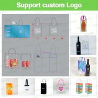 Sac isotherme transparent en PVC imperméable pour bouteille de vin avec poignée, personnalisé en usine par UIOWIO