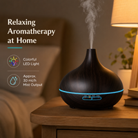 Diffuseur d'arômes en bois foncé sans BPA de 550 ml, humidificateur d'huiles essentielles, LED 7 couleurs, arrêt automatique, minuterie 1H/3H/6H, maison, bureau, spa