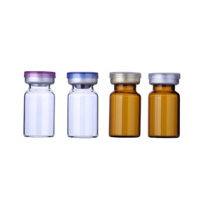Cổ nhỏ hổ phách rõ ràng <span class=keywords><strong>7ml</strong></span> Chai thủy tinh nhỏ với nắp - Product Image 1
