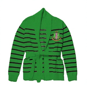 Cardigan à col rond pour femme, manches longues, tricoté, style hiver, 100% polyester, coupe classique, style streetwear, broderie - Product Image 2