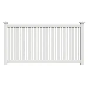 Fentech free maintenance pvc picket fence panel, picket fence for garden swimming pool, white vinyl pvc picket fence