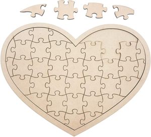 Blank Wooden <strong>Heart</strong> <strong>Shaped</strong> Jigsaw <strong>Puzzle</strong> 11.2x8.4 Inch Unfinished Wooden <strong>Puzzle</strong> Board Wooden <strong>Heart</strong> <strong>Shaped</strong> Canvas <strong>for</strong> DIY - Product Image 2