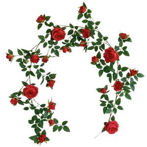Guirlandes de roses artificielles Qingyu Chronicle, verdure décorative rouge pour plafonds, tuyaux de climatisation, murs de cour - Product Image 5