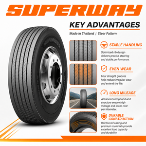 Neumáticos Nuevos SUPERWAY para Camiones Pesados y Autobuses, Certificación <span class=keywords><strong>ECE</strong></span>/EUDR, para Todas las Posiciones (Conducción, Dirección, Remolque), Radiales de Repuesto, Multitamaño, 150000 km - Product Image 1