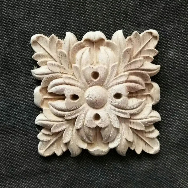 Decorative furniture accessories carved rosette wood ornaments for furniture